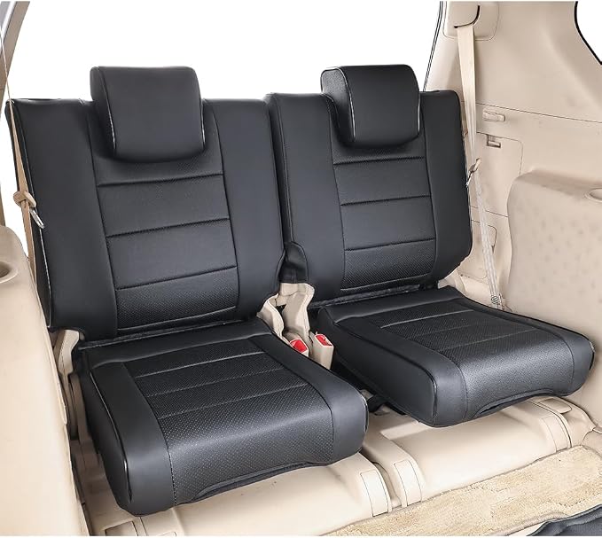 EKR Car Seat Covers Custom Fit for Toyota 4Runner(7 Seats) Full Set | for Toyota 4 Runner 2010-2024 Seat Covers for SUV,Full Wrap,Airbag Compatible,Waterproof Pet-resistant,Faux Leather(Black)