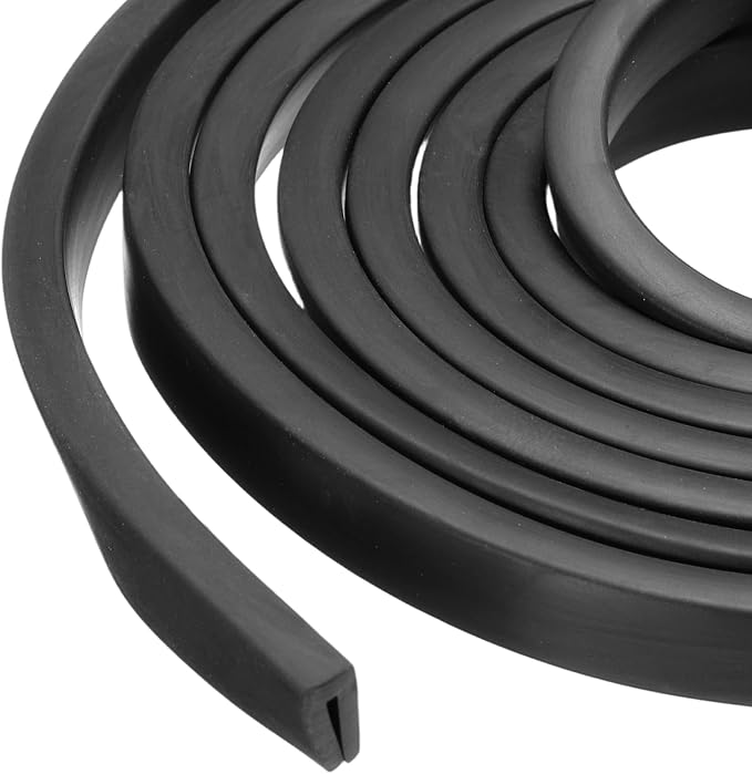 PATIKIL 26.2ft U Rubber Edge Trim Fit for 1.5mm Edge, 5 mm x 10 mm Black