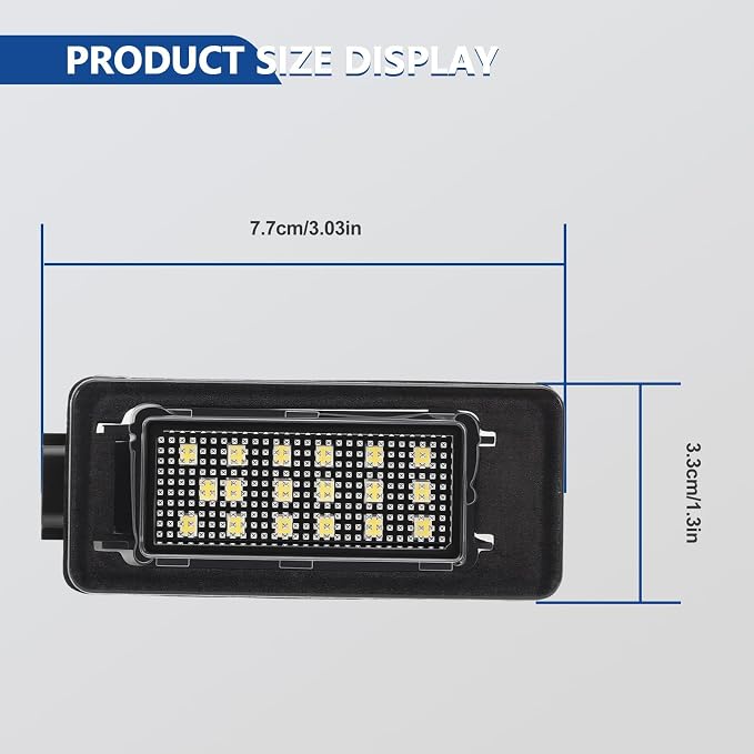2PCS LED License Plate Lights Rear Number Lamps Fit Altima Sentra Versa Rogue 26510-8990E Xenon White Rear Tag Light Kit Assembly 2Pcs