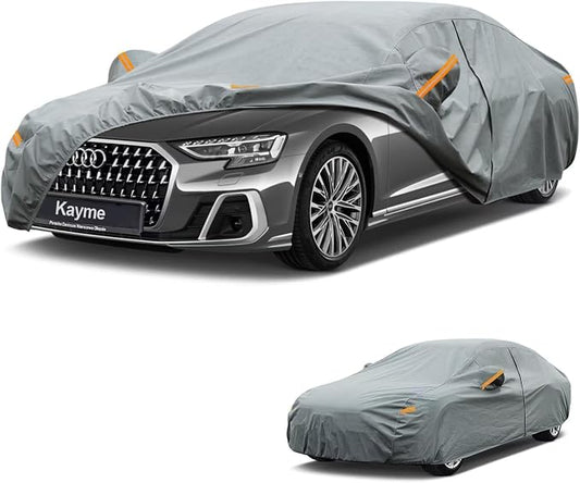 Kayme Heavy Duty Car Cover Custom Fit Audi A8/S8(1993-2025), Waterproof All Weather for Automobiles, Full Exterior Covers Sun Rain UV Protection.