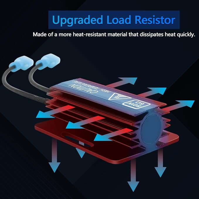 2PCS Led Resistor Car Load Resistors 50W 6ohm Load Resistors - Fix LED Bulb Fast Hyper Flash Turn Signal Blink Error Code(Resistor gets very hot during working)