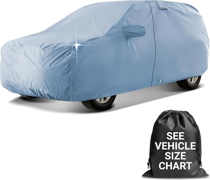 iCarCover 30-Layer Premium SUV Car Cover Waterproof All Weather | Rain Snow UV Sun Protection Full Car Covers | Escalade, Tahoe, Wagoneer, Grand Wagoneer, Yukon, QX80, Size S60 (See Size Chart)