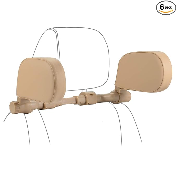 Car Headrest Pillow, Roadpal Adjustable Sleeping Headrest for Car Seat, Head Neck Support Rest Pillows for Kids Adults Travel, Fits ONLY Seats with 2 Metal Rods, PLS Check Before Purchase