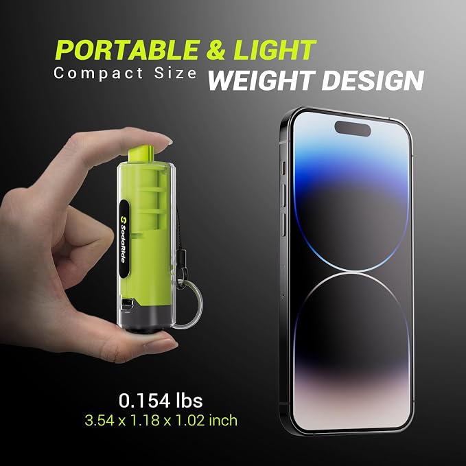 SodaRide Window Breaker Seatbelt Cutter with Flashlight,3 in 1 Car Escape Tool Key Chain,Safe Hammer Glass Breaker Under Water,2 Pack Green