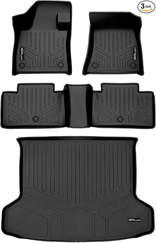 SMARTLINER 2 Row & Cargo Floor Liners for 2021-2025 Infiniti QX50 | Custom Fit · All-Weather TPE · Behind 2nd Row · Anti-Slip
