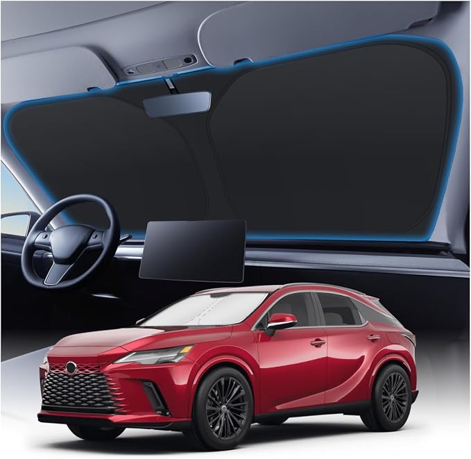 KUST Windshield Sun Shade for 2023-2025 2026 Lexus RX 350 Accessories Window Sunshade Sun Visor Protector Foldable Blocks UV Rays Keep Your Car Cooler