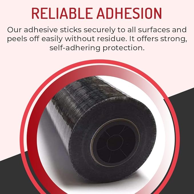 Hi-Tech Auto Adhesive Plastic Floor Mat, 4 mil | Perforated Every 24" | 200 Mats Per Roll | (24" Wide, 350' Long)
