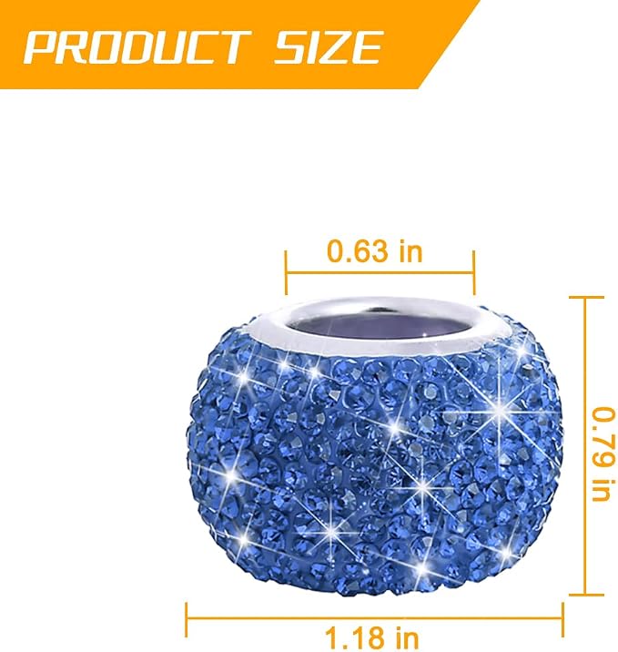 4PCS Bling Car Headrest Collars, Crystal Rhinestone Vehicle Head Rest Collars Decorative Rings, Diamond Automotive Seat Interior Charms Accessories, Universal for SUV, Sedan, Truck (Blue)