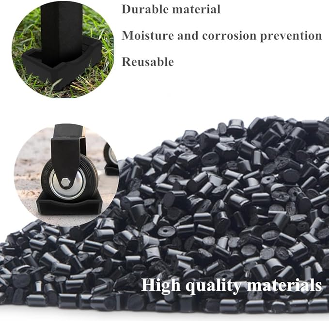 Furniture Wheel Caster Cups/Universal Outdoor Barbecue Stove Anti Slip Fixed Wheel，Silicone Non-Slip Caster Cups，Suitable for All Small Wheels of Outdoor Barbecue Grills/Furniture(4Pack/Black