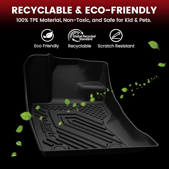 LASFIT Floor Mats for Subaru Outback 2026, All Weather TPE Custom Fit Floor Liners Easy Clean Durable No-Curling 1st & 2nd Row Mats for Outback 2026 Car Accessories, Black