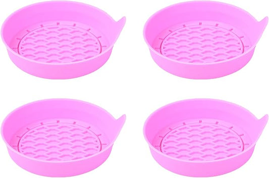 4PCS Car Cup Holder Coaster, Silicone Non-Slip Vehicle Cup Holder Insert Pads, Automotive Interior Insulation Drink Cup Mats Decor Accessories, Universal for SUV, Sedan, Truck (Pink)