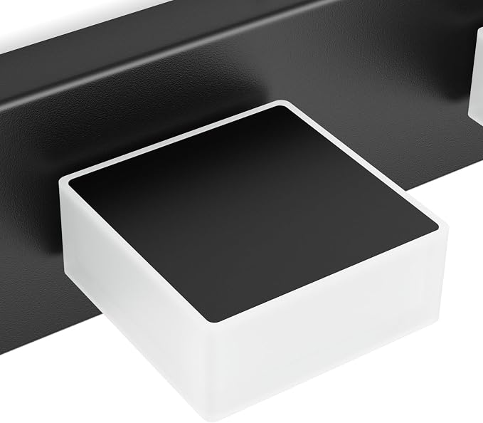 Ralbay Black Bathroom Vanity Lights 24inch Metal Acrylic LED Modern Bathroom Wall Lighting Fixtures Over Mirror Matte Black (White Light 6000K, Non-dimmable)