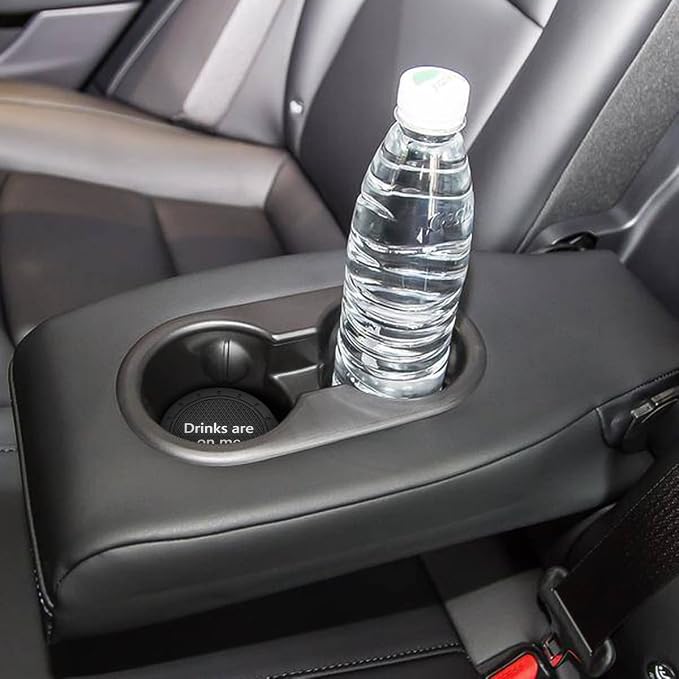 8sanlione 2 Pack Car Cup Holder Coasters, 2.75 Inch Non-Slip PVC Insert Cup Coaster, Anti-Scratch Auto Cup Mats for Women Men, Vehicle Interior Accessories Universal for Car, SUV, Truck (B Black/2PCS)