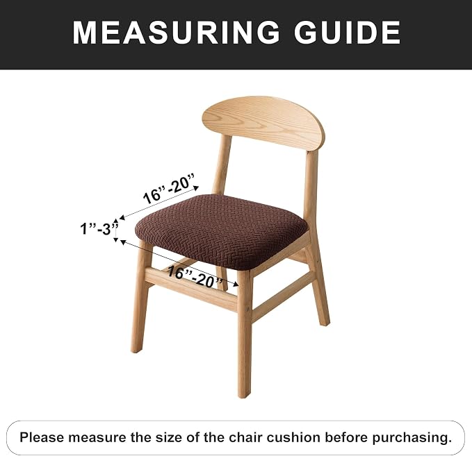 Genina Seat Covers for Dining Room Chair Seat Slipcovers Kitchen Chair Covers (Chocolate, 4 Pcs)