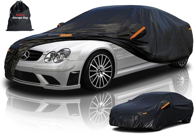 Kayme 7 Layers Car Cover Custom Fit for Mercedes Benz CLK 200 280 320 350 430 500 (1997-2009) Waterproof All Weather for Automobiles, Outdoor Full Cover Rain Sun UV Protection.