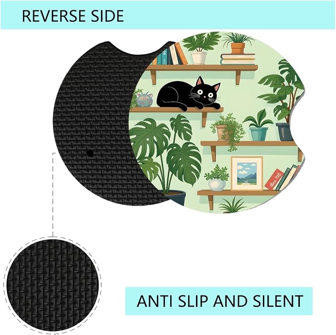 Car Cup Holder Coaster, Neoprene Universal Non-Slip Cup Holders, Car Accessories Interior for Women and Man Interior Sets 2 Pack (RYD-BD06)