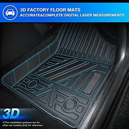T TGBROS Floor Mats for Land Rover Range Rover Velar/Jaguar F-Pace 2017-2025 2026 All Weather Protection TPE 2 Rows Floor Liners Custom Fit for Range Rover Velar Accessories Car Mats Non-Slip Black