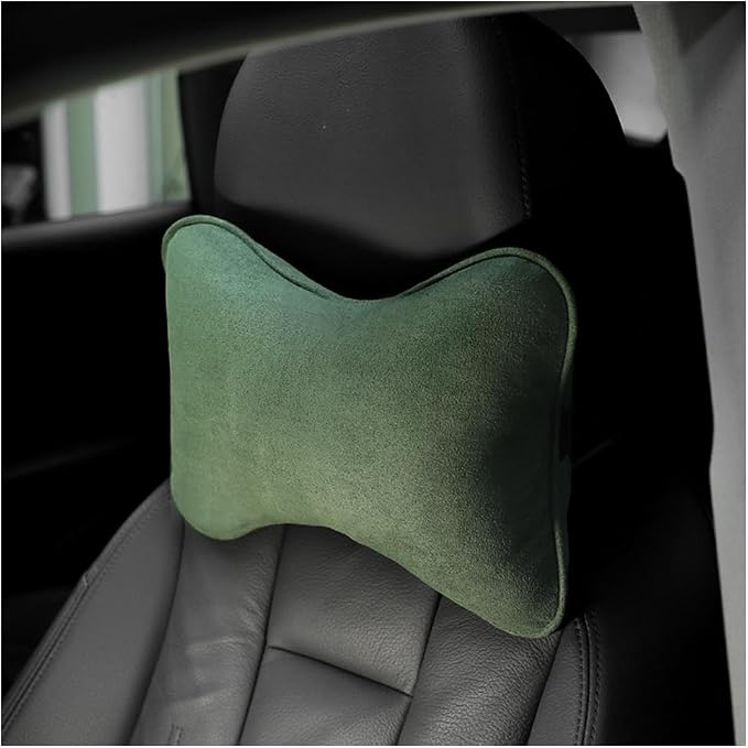 Osilly Car Headrest Pillow, Soft Comfortable Breathable Memory Foam Ergonomic Design Automotive Neck Pillow Cushion with Adjustable Strap for Neck Pain Pressure Relief, Universal Fit（Green）