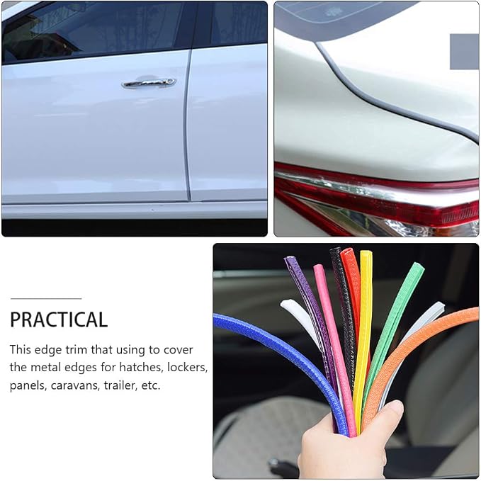 Garneck Car Door Edge Guards Rubber U Shape Edge Trim Seal Strips Protector Car Door Edge Protection for Auto Vehicle 10M
