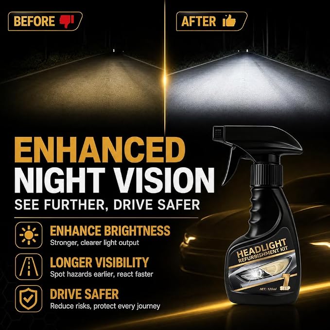2026 new Model Multifunctional Car Headlight Polishing for All Vehicle TypesCar Headlight Restoration Polishing Kits,Headlight Cleaner and,Automotive Headlamp Restoration Fluid Oxidized。 (1pc)