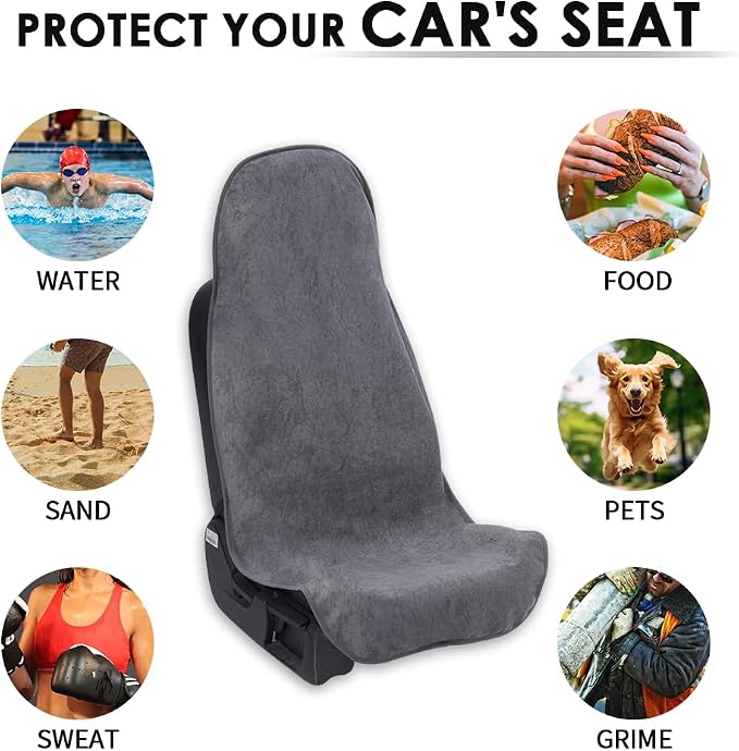 Waterproof Car Seat Cover Universial Fits Car Sweat Towel for Trucks SUV Car Seat Protector Grey