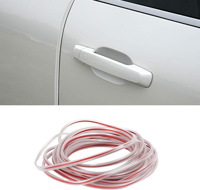 32Ft (10M) Car Door Edge Protector (Clear-10M) | Self-Adhesive Scratch Resistant U Shape Door Edge Guard Decoration, Anti-Collision Car Door Trim Strip for Truck, SUV, Sedan