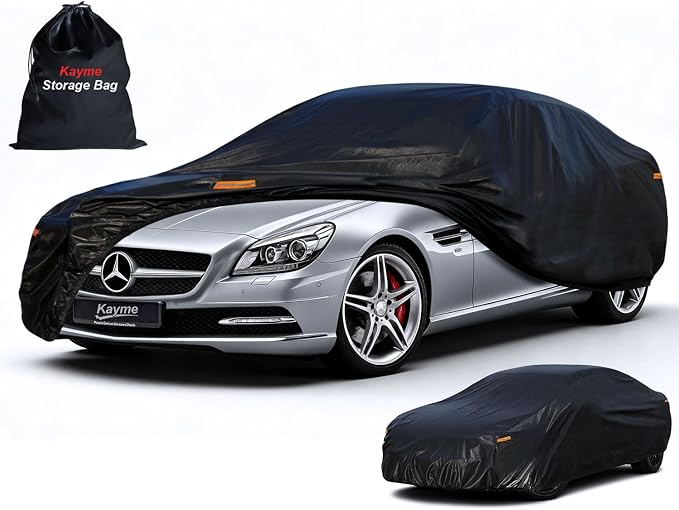 Kayme 7 Layers Car Cover Custom Fit for Mercedes Benz SLK Class 200 230 250 280 320 350 (1996-2025) Waterproof All Weather for Automobiles, Outdoor Full Cover Rain Sun UV Protection.