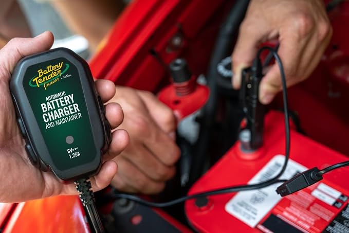 Battery Tender Junior 6V, 1.25 AMP Battery Charger and Maintainer: Fully Automatic 6V Automotive Battery Charger for Cars, Motorcycle, ATVs, and More - 022-0196