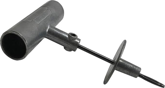 T-Handle Tire Repair Tool - Die-Cast Aluminum with Replaceable Split Eye Needle