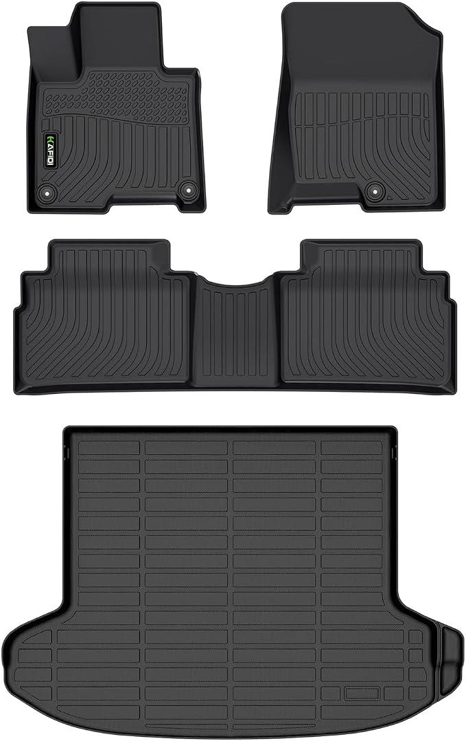 All Weather Floor Mats & Cargo Liner for 2023-2025 Kia Sportage Plug in Hybrid (PHEV) Full Set All Weather Floor Liners Accessories, Black