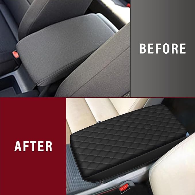 AOMSAZTO Height Armrest for 2006-2011 Honda Civic Black Middle Leather