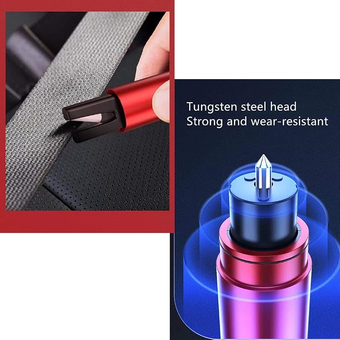 HHXS Car Safety Hammer Emergency Escape Tool One Second Window Breaker Seatbelt Cutter Car Glass Breaker Life-Saving Emergency Artifact-(Black)