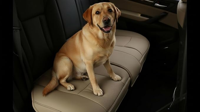 EDEALYN® 1 Pack Scalable (124-140cm) Back Seat Cover Car Seat Cover Seat Protector Rear Seat Bottom Cover Fits 90% of car - for Seat Bottom Only (Tan - Rear seat)