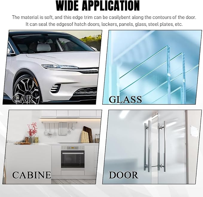 Car Door Edge Guards, Car Door Protector, 32Ft Rubber Seal Protector U Shape Edge Trim, Anti-Collision Auto Door Entry Guard Protective Strip Universal for Most Vehicles (Transparent, 10M)