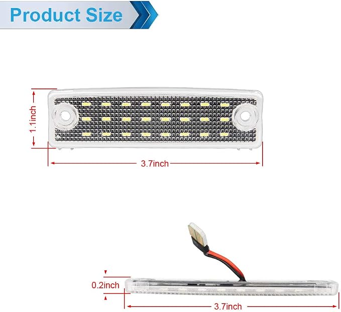 LED License Plate Light Lamp Assembly Compatible with 1996-2024 4Runner 2008-2022 Sequoia 6000K White, Pack of 2