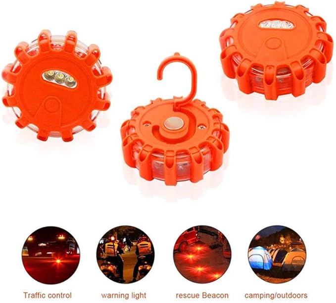 Road Flashing Light Waterproof Hook Flashing Safety Flares | Roadside for Roadside Safety, Sedan, Minivan, Caravan