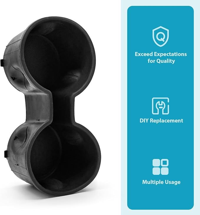 Cup Holder Fits for Chevy GMC Yukon Denali Tahoe Sierra Silverado Suburban Models 2015-2020, 22946576 Front Row Center Console Beverage Drink Insert