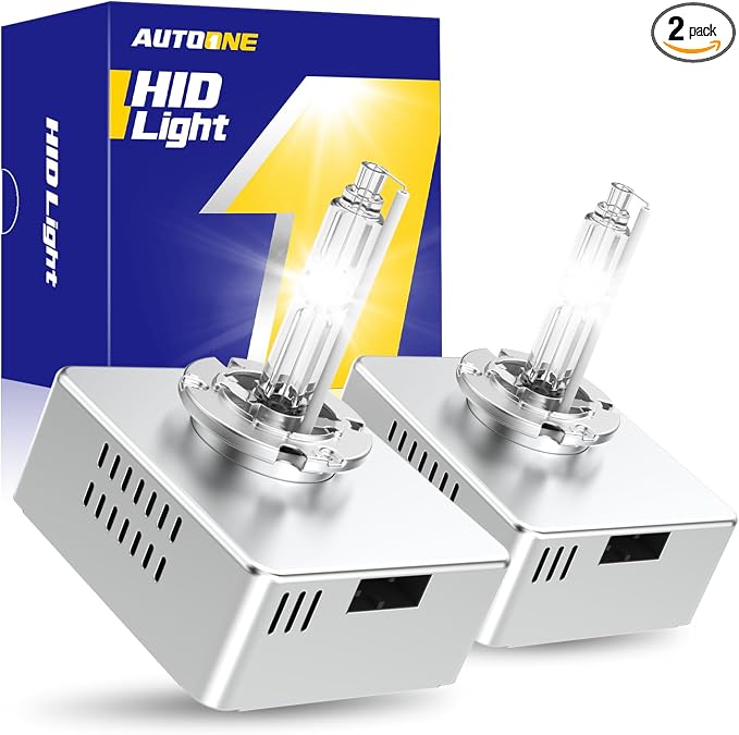 AUTOONE D5S HID Headlight Bulbs, 30000LM 6000K Cool White, 600% Brightness, Lamps Replacement for Cars, Plug and Play (Pack of 2)