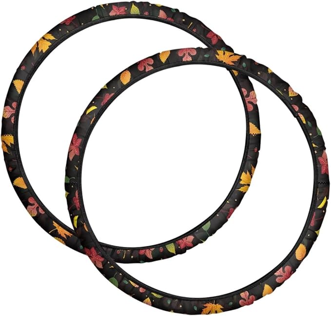 Maple Wheelchair Wheel Covers for Fall Non-Slip Wheelchair Accessories Tyre Covers Wear-Resistant Dustproof Holiday Decor