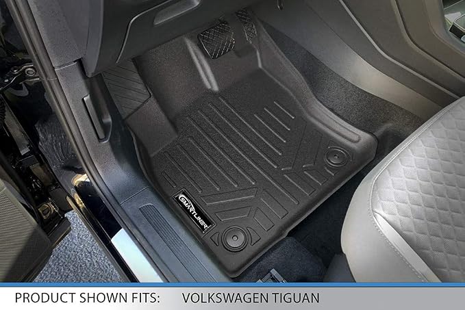 SMARTLINER Custom Fit Floor Mats 3 Rows and Cargo Liner Behind 3rd Row Compatible with 2018-2024 Volkswagen Tiguan