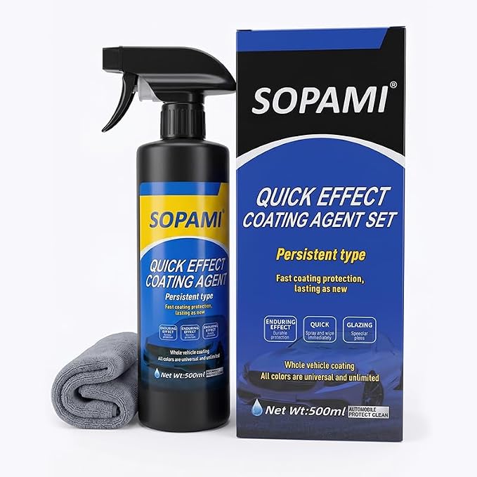 Sopami Ceramic Paint Sealant, Ceramic Coating Maximum Gloss | Shine ceramic wax, car coating spray Extremely Hydrophobic Ceramic Spray Coating for Cars, RVs, Motorcycles, Boats, and ATVs