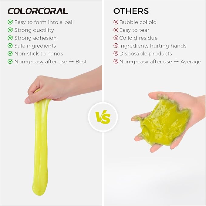 ColorCoral Car Cleaning Gel 2Pack Car Clean Putty, Universal Car Interior Cleaner Slime, Perfect Cleaning Kit Supplies, Auto Detailing Tools Accessories, Dust Remover Gifts for Men Women(Blue,Yellow)