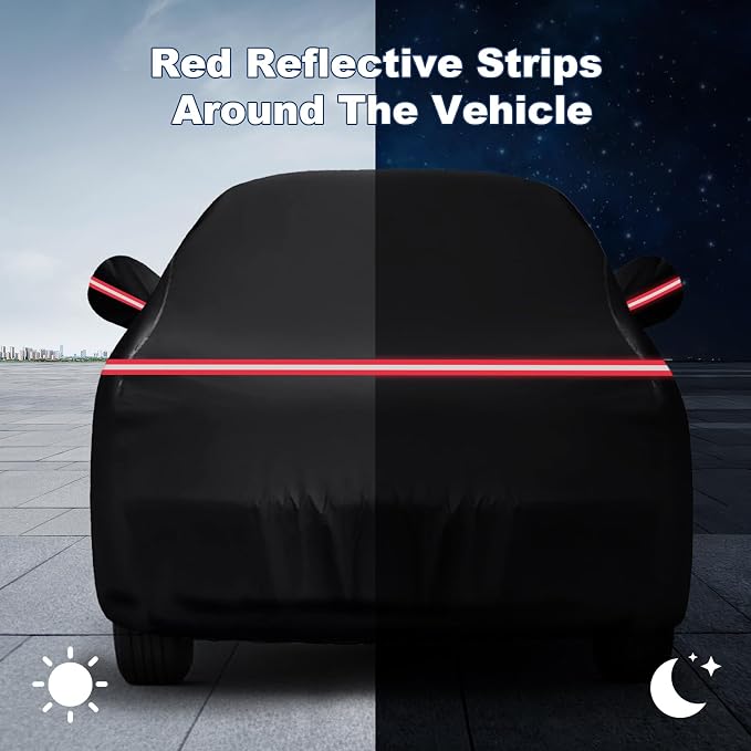 QUNSUNUS F100 Truck Cover 1948-1983 and F150 1980-2003 Regular Cab Short&Standard Bed, Waterproof F100 Car Cover with Elastic Edge, All Weather F150 Cover with Straps and Zipper