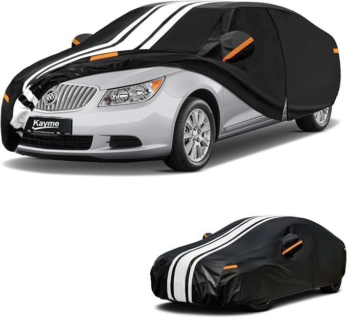Kayme Heavy Duty Car Cover Custom Fit for Buick Lacrosse (2004-2020) Waterproof All Weather for Automobiles, Gift with Tape/Towel, Outdoor Full Exterior Cover Rain Snow Sun UV Protection.