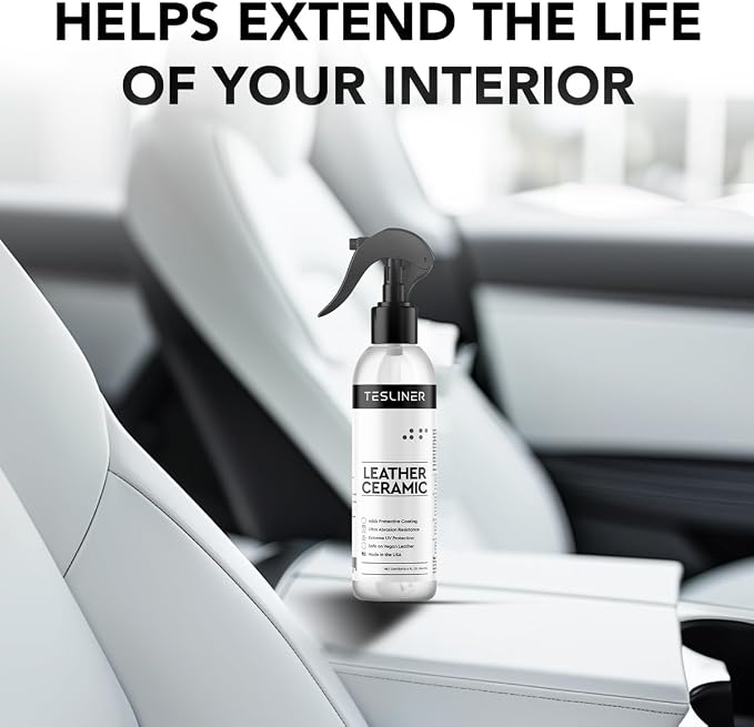 Tesla Leather Ceramic Coating - Prevent Permanent Stains, Leather Shield Ceramic Coating for Tesla Cleaning Products, Vegan Leather Protector, Tesla Model 3 Y S X Car Accessories for 2025 & 2026