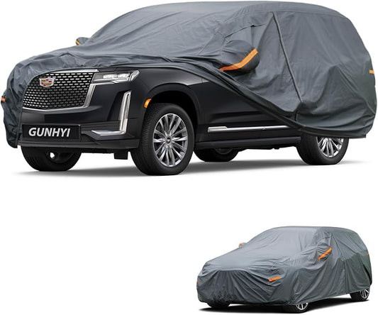 GUNHYI Premium Car Cover Custom Fit Cadillac Escalade STD, 16 Layers Heavy Duty Car Cover Waterproof All Weather with Zipper Door for Sun Rain Snow Dust Uv Protection