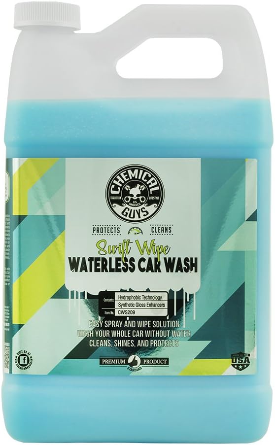 Chemical Guys, Swift Wipe Waterless Car Wash Spray, High Lube, 1 Gallon | Spray and wipe to clean and shine paint, glass and wheels with no water, a slick gloss for quick washes anywhere