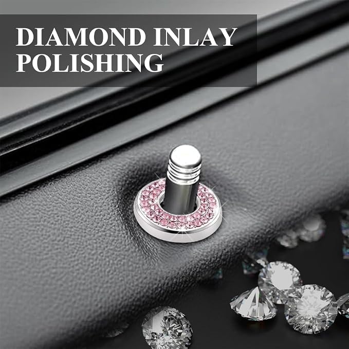 4PCS Bling Car Inner Door Lock Covers, Bling Car Accessories, Crystal Auto Decals for Women Girls, Sparkly Rhinestones Auto Door Bolt Decorations Compatible with B-e-n-z A/B/C/D/E Class