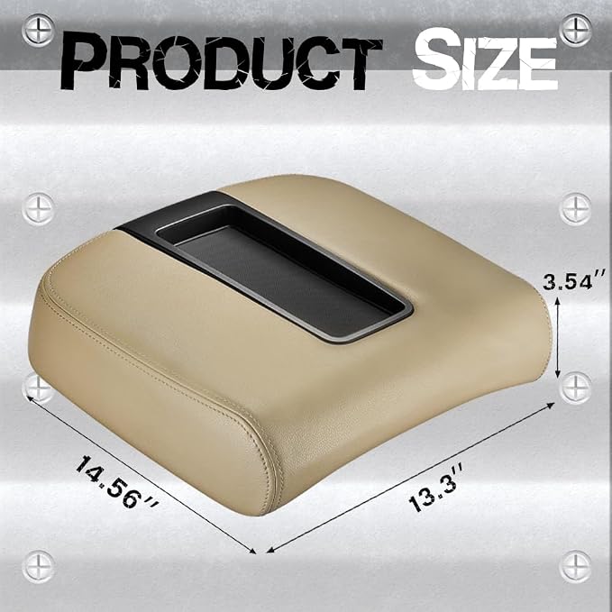 Upgrade Center Console Armrest lid Cover for Chevy GMC, 19328711, Beige | For Silverado/Sierra 1500 2500HD 3500HD 2007-2013, Suburban1500/2500HD/3500HD, Avalanche, Yukon/Yukon XL & Tahoe 2007-2014