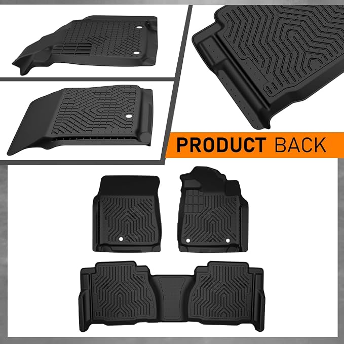 G-PLUS TPE Floor Mats Fit 2007-2011 Toyota Tundra Double & CrewMax Cab | All Weather Protection,Custom Fit Tundra 2007-2011 Floor Liner Accessories,1st & 2nd Row,Non-Slip,TPE Full Coverage